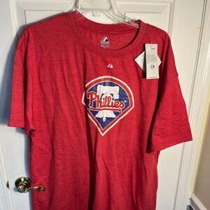 Philadelphia Phillies Baseball Majestic Red Big & Tall T-shirt size 3XL w/ tags